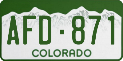 CO license plate AFD871