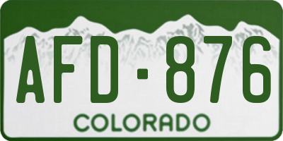 CO license plate AFD876