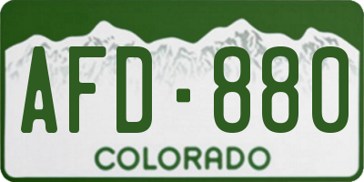 CO license plate AFD880