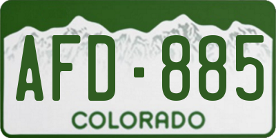 CO license plate AFD885