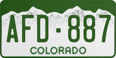 CO license plate AFD887