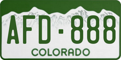 CO license plate AFD888