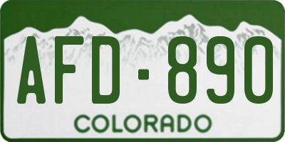 CO license plate AFD890