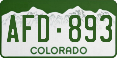 CO license plate AFD893