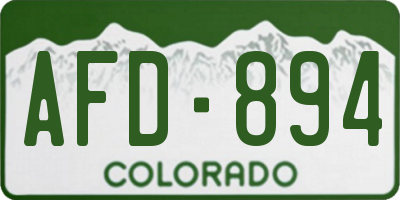 CO license plate AFD894