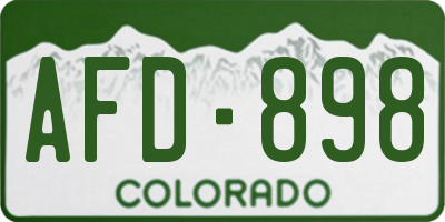 CO license plate AFD898
