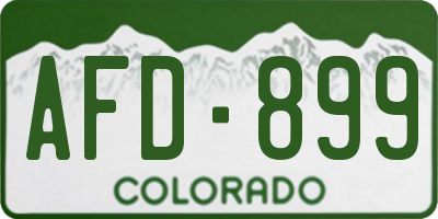 CO license plate AFD899