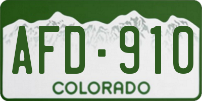 CO license plate AFD910