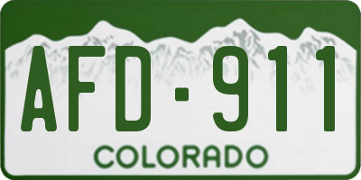 CO license plate AFD911