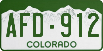 CO license plate AFD912