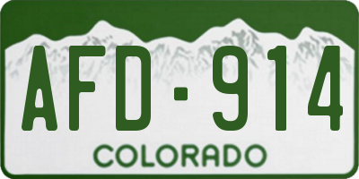 CO license plate AFD914