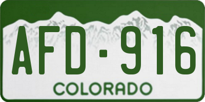 CO license plate AFD916