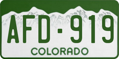 CO license plate AFD919
