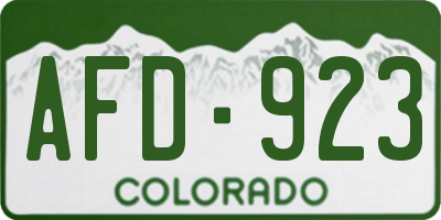 CO license plate AFD923