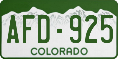 CO license plate AFD925