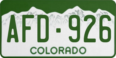 CO license plate AFD926