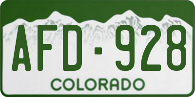 CO license plate AFD928