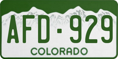 CO license plate AFD929