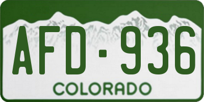 CO license plate AFD936