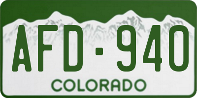 CO license plate AFD940