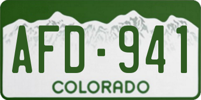 CO license plate AFD941