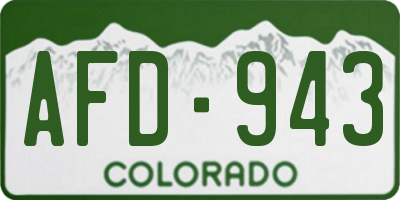 CO license plate AFD943
