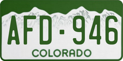 CO license plate AFD946