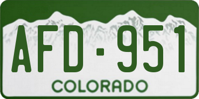 CO license plate AFD951