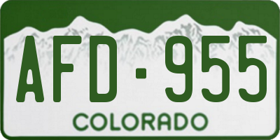 CO license plate AFD955