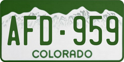 CO license plate AFD959