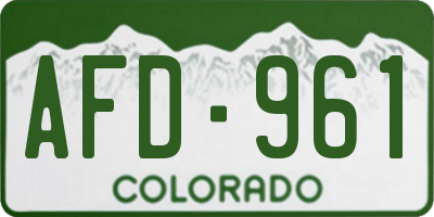 CO license plate AFD961