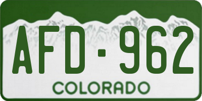 CO license plate AFD962