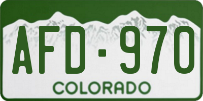 CO license plate AFD970