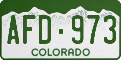 CO license plate AFD973