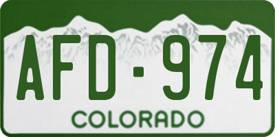 CO license plate AFD974
