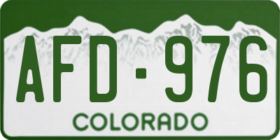 CO license plate AFD976
