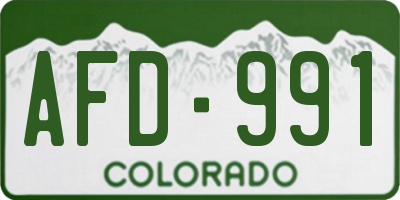 CO license plate AFD991