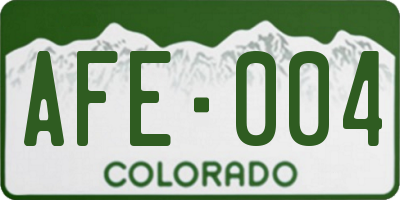 CO license plate AFE004
