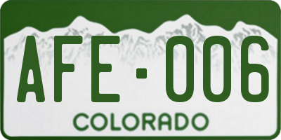 CO license plate AFE006