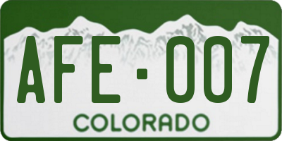 CO license plate AFE007