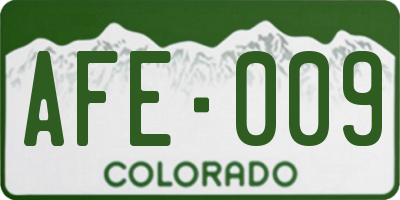 CO license plate AFE009