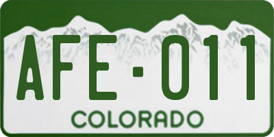CO license plate AFE011