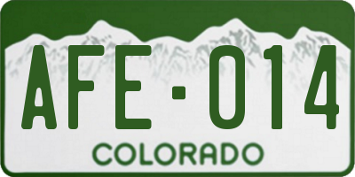 CO license plate AFE014
