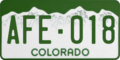 CO license plate AFE018