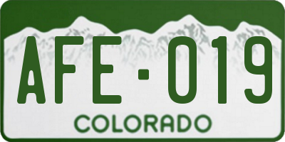 CO license plate AFE019
