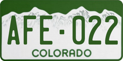 CO license plate AFE022