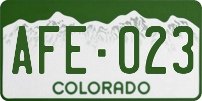 CO license plate AFE023