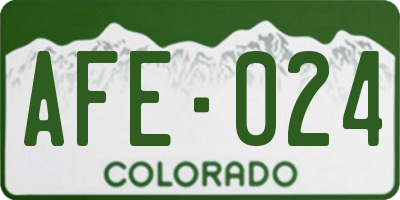 CO license plate AFE024