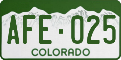 CO license plate AFE025