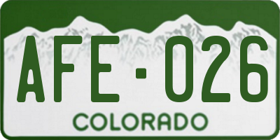 CO license plate AFE026